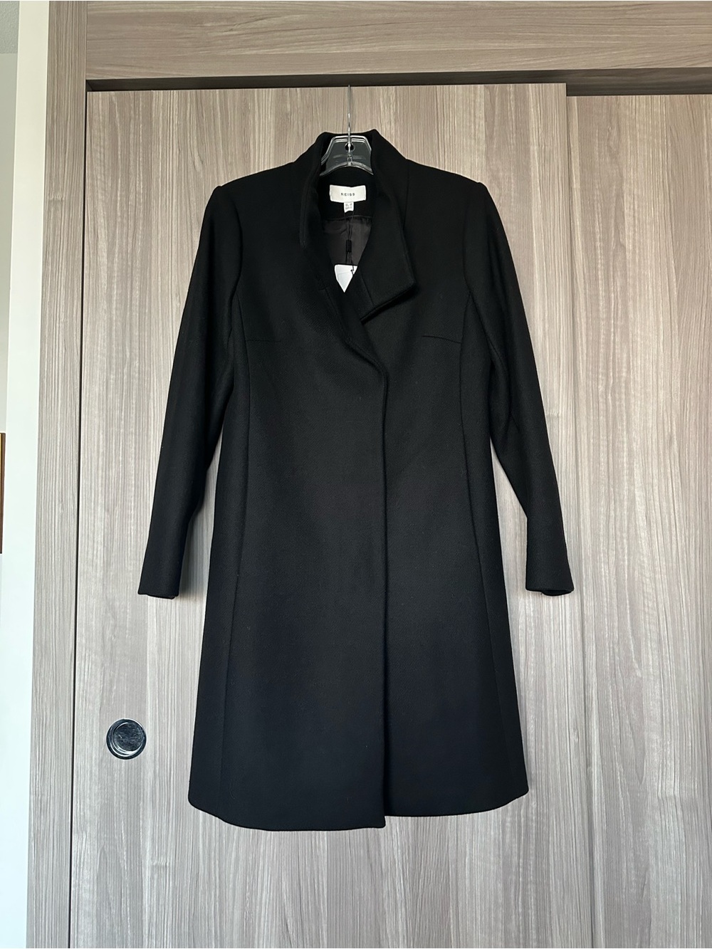 NWT Reiss Black Tailored Wool Coat